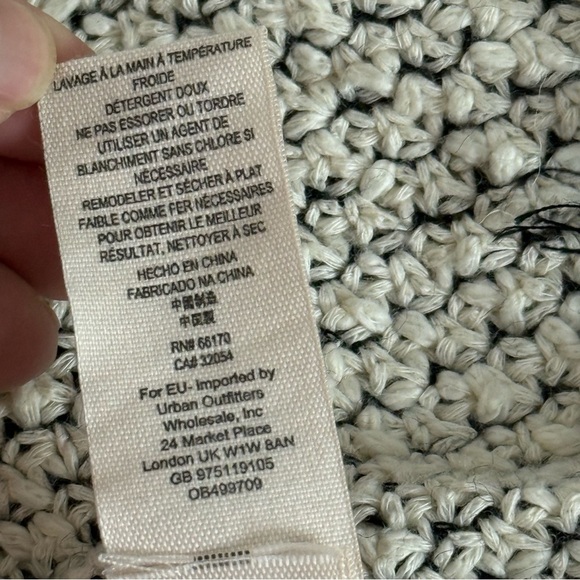 Free People Knit Hooded Fringe Cardigan‎ Sweater Ivory Black – Size M - Picture 13 of 13